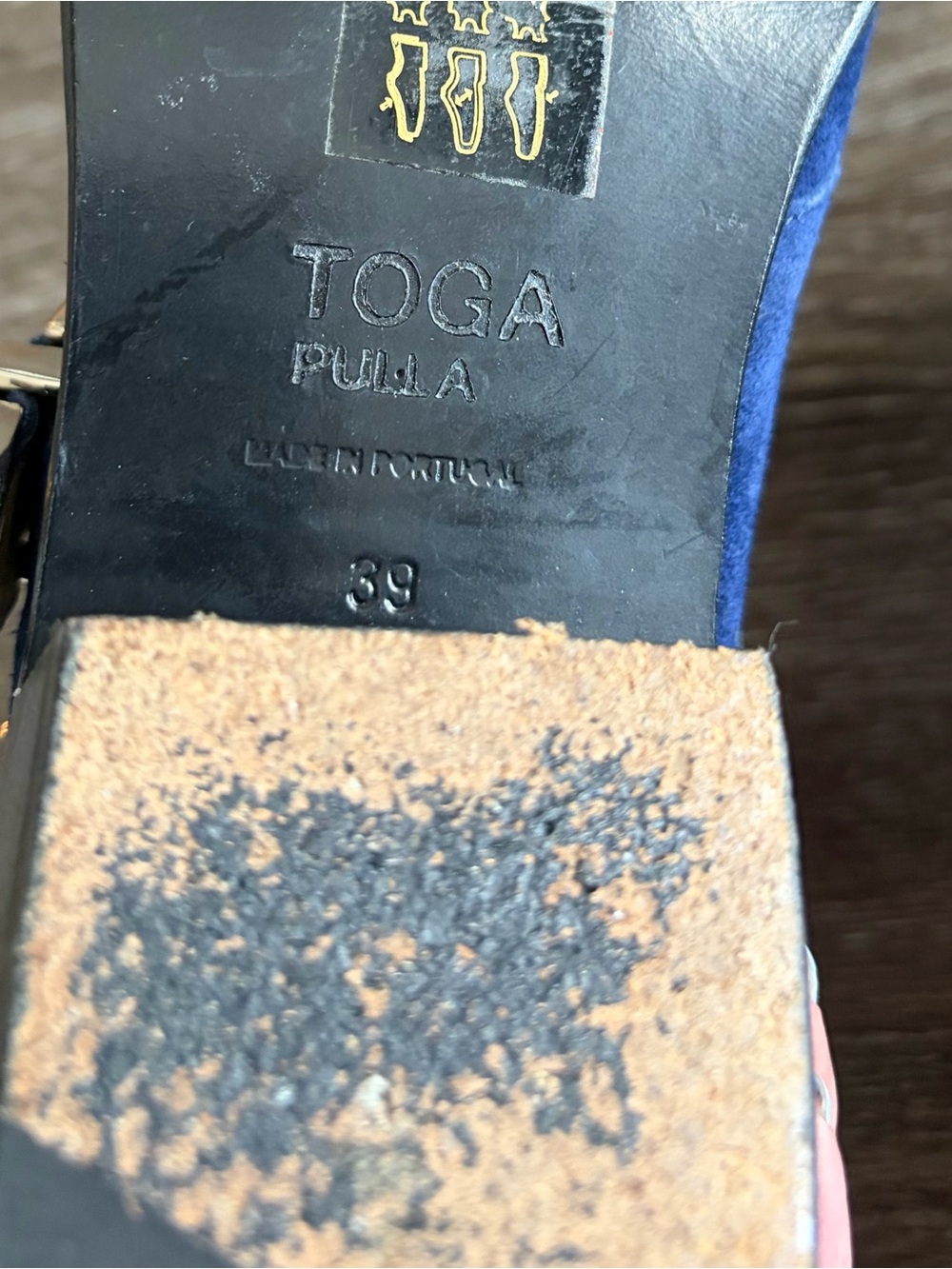 TOGA Pulla Navy Suede Western Buckle Ankle Boot - Picture 6 of 7